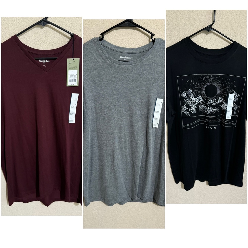 Goodfellow & Co Men's Short Sleeve Tees - Burgundy, Gray, Black